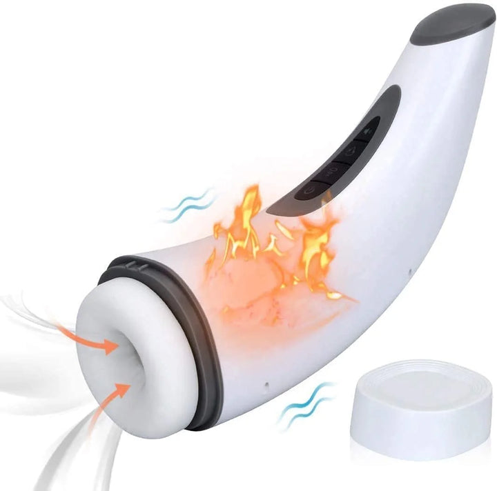 Male Masturbator Automatic Sucking Sexy Toys with 7+3 Sucking Rotation Modes and Thrusting Vibration Stimulation for Penis, Heating and Voice Earphone Included