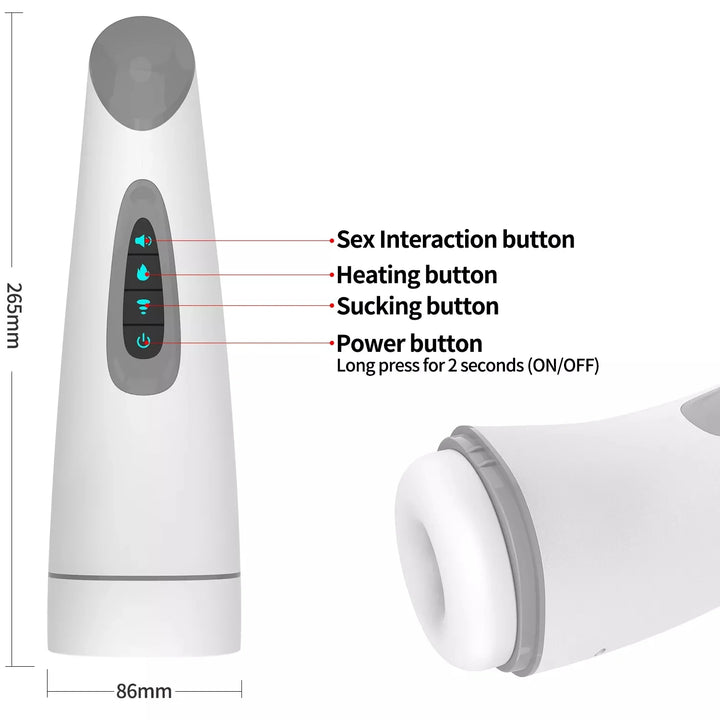 Male Masturbator Automatic Sucking Sexy Toys with 7+3 Sucking Rotation Modes and Thrusting Vibration Stimulation for Penis, Heating and Voice Earphone Included